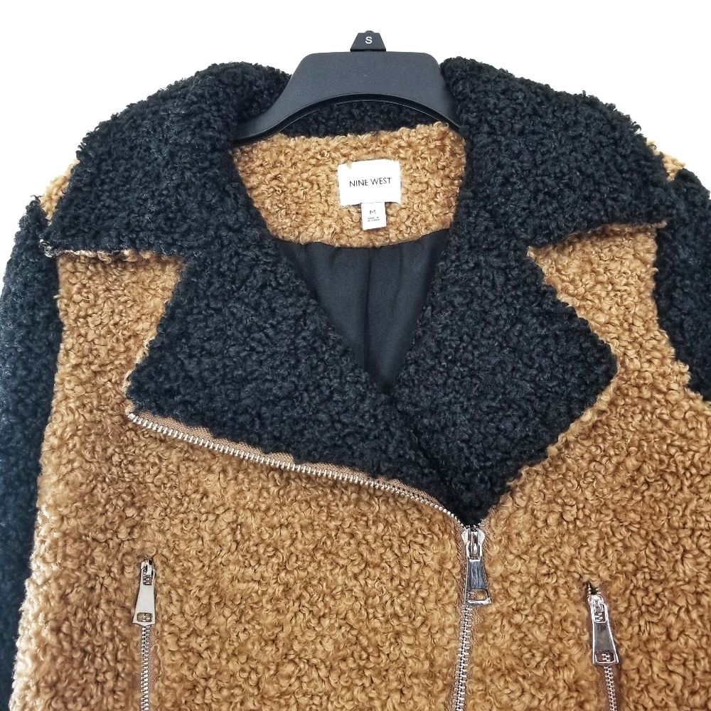 1 DAY SALE NEW Nine West MOTO Teddy/Sherpa Jacket - Picture 12 of 12